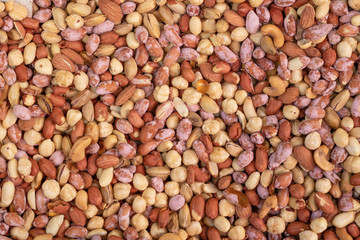 Nuts mixed products. Different kinds of fruits