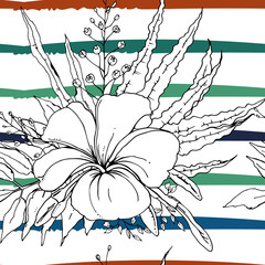 Tropical, modern stripes motif