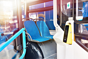 Validator for fare on the bus - obrazy, fototapety, plakaty