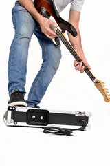 Obraz premium guitar player saved in black case
