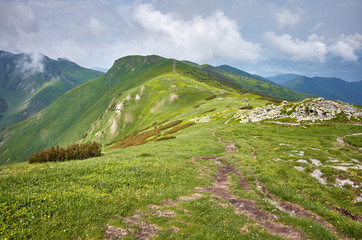 Ridge leading to the Velky Krivan (1,709 m), highest mountain in the Lesser Fatra (Mala Fatra), Slovakia.