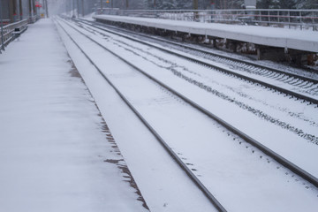 Fototapeta na wymiar rail road winter