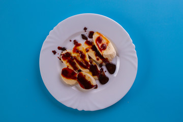 sweet banana with chocolate
