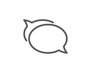Talk bubble line icon. Speech bubble sign. Chat message symbol. Quality design element. Linear style talk bubble icon. Editable stroke. Vector