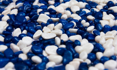Rocks decorative multi-colored blue and white.
