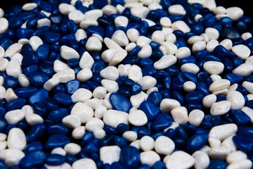 Rocks decorative multi-colored blue and white.