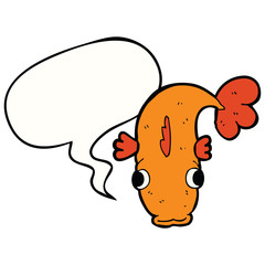 cartoon fish and speech bubble