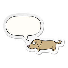 cartoon little dog and speech bubble sticker