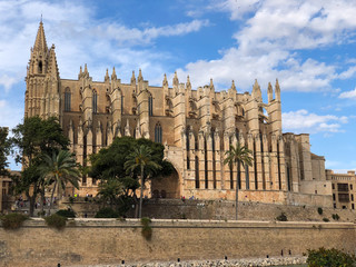 The cathedral of Santa Maria of Palma. Mallorca, La Seu, the gothic medieval cathedral of Palma de Mallorca, Spain