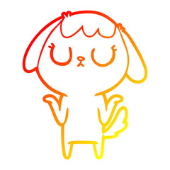 Fototapeta premium warm gradient line drawing cute cartoon dog