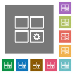 Dashboard settings square flat icons