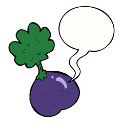 cartoon vegetable and speech bubble