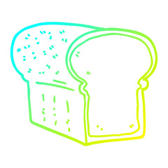 cold gradient line drawing cartoon loaf of bread
