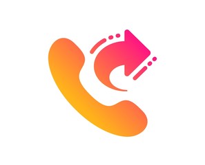 Call center service icon. Share phone call sign. Feedback symbol. Classic flat style. Gradient share call icon. Vector