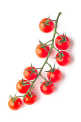 Cherry tomatoes isolated over white background