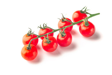 Lots of Cherry tomatoes, isolated on white background