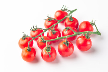 Lots of Cherry tomatoes, isolated on white background