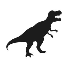 Dinosaur T-Rex vector silhouette. Tyrannosaurus black silhouette isolated