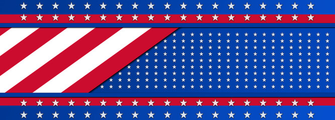 Fototapeta premium Independence Day, 4th Of July National Holiday in United States of America. Background Banner With US Colors and Stars