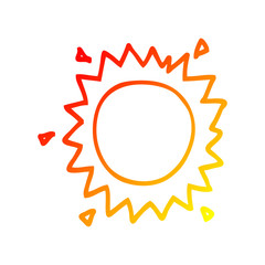 warm gradient line drawing cartoon sun
