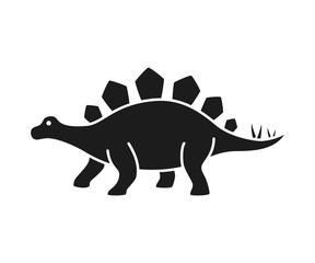 Stegosaurus vector silhouette. Dinosaur stegosaurus black silhouette isolated