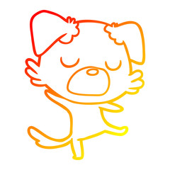 Obraz premium warm gradient line drawing cartoon dog