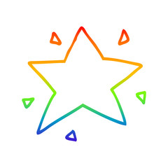 rainbow gradient line drawing cartoon star