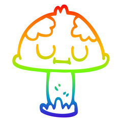 rainbow gradient line drawing cartoon poisonous toadstool