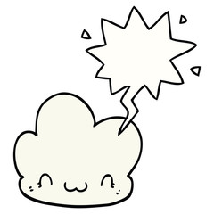 cartoon cloud and speech bubble