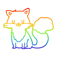 rainbow gradient line drawing cartoon fox