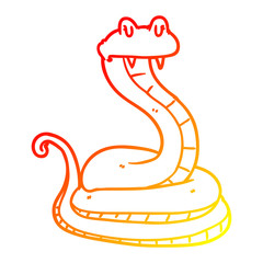 Fototapeta premium warm gradient line drawing cartoon snake
