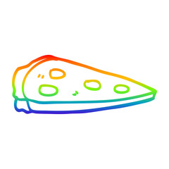 rainbow gradient line drawing cartoon pizza