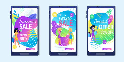 Mobile Phone Screen Total Summer Sale Offer Banner