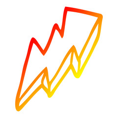 warm gradient line drawing cartoon lightning bolt symbol