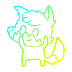 cold gradient line drawing cartoon friendly fox