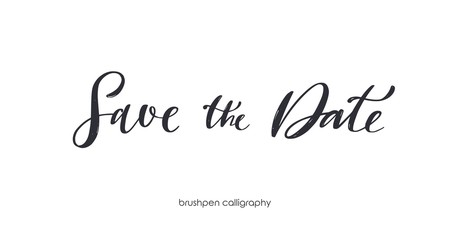 Save the date. Brushpen handwritten calligraphy. Vector hand drawn Script Lettering for invitations and greeting cards
