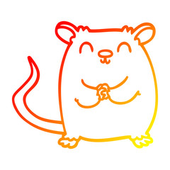 warm gradient line drawing cartoon happy mouse