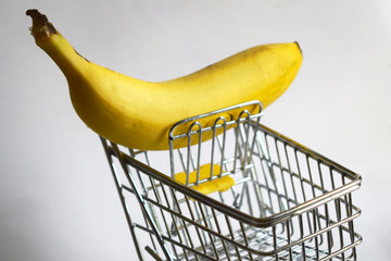 shopping cart only with a banana