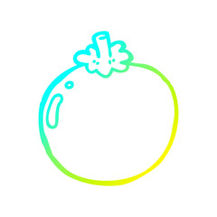 cold gradient line drawing cartoon tomato