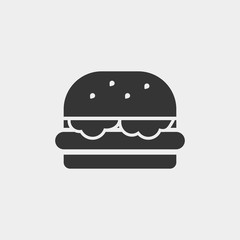 Burger icon. Hamburger icon. Restaurant. Fast food icon. New trendy art style fast food vector illustration symbol.