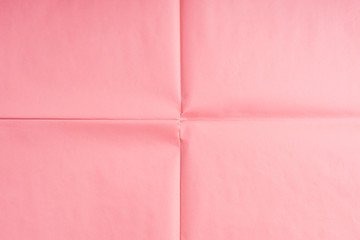 Fototapeta premium Pink coral wrapping paper background with crease texture. Geometry abstract art concept backdrop.