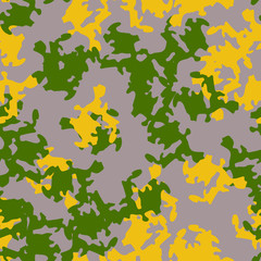 UFO camouflage of various shades of beige, green and yellow colors