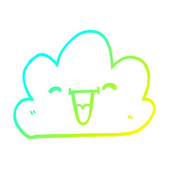 cold gradient line drawing cartoon expressive weather cloud