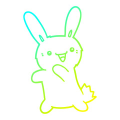 cold gradient line drawing cartoon rabbit