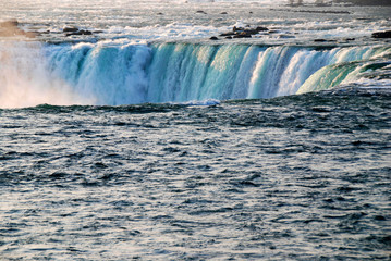 close up on canadian niagara falls