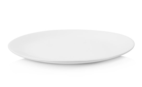 white plate isolate on white background