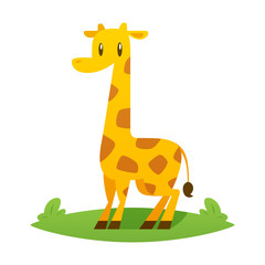 Naklejka premium Cartoon giraffe vector isolated illustration