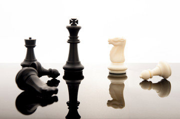 Business strategy concept on white background. Start up business planning Strategy idea with chess game. 6
