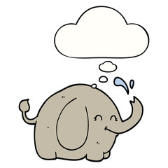 cartoon elephant and thought bubble