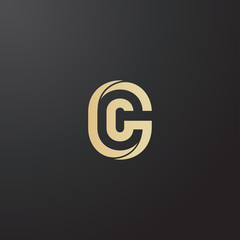 Minimal line letter initial C CG logo. Abstract and elegant shape font sign. logotype vector design template for personal identity branding, creative industry, web, business, corporate and company